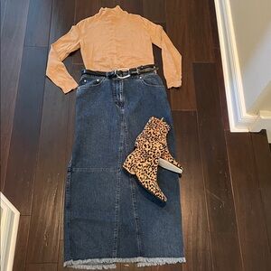 Ralph Lauren Blue Denim Skirt l2
